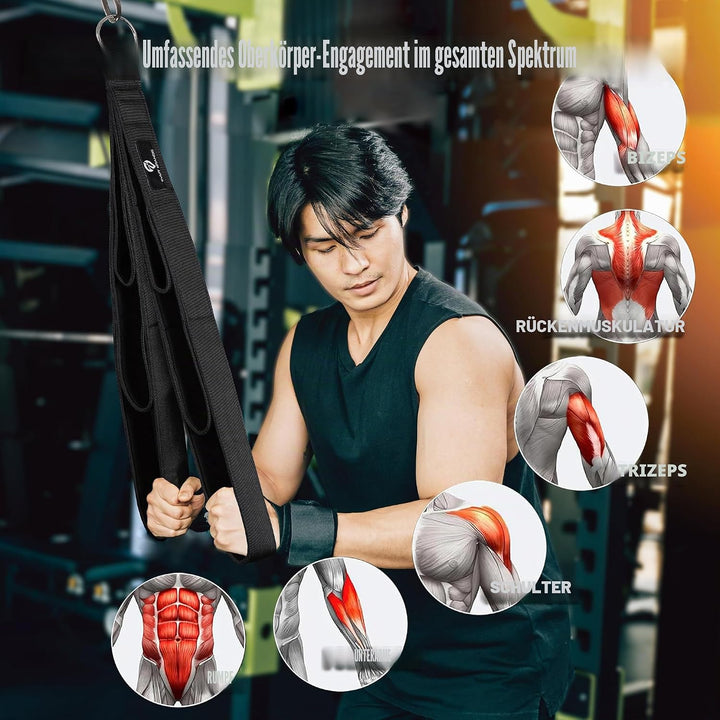 EVMT Brands Evmt Ultimate 33cm, 56cm, 76cm Trizepsseil. Vielseitiges Fitnessgerät Für Krafttraining.