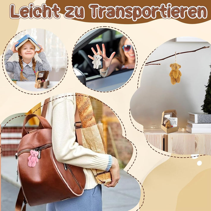 Teddybär Klein Pocket Hug Deutsch Mini Stofftiere Kleiner Teddy Mit Karte & Geschenkbox Klein Positi
