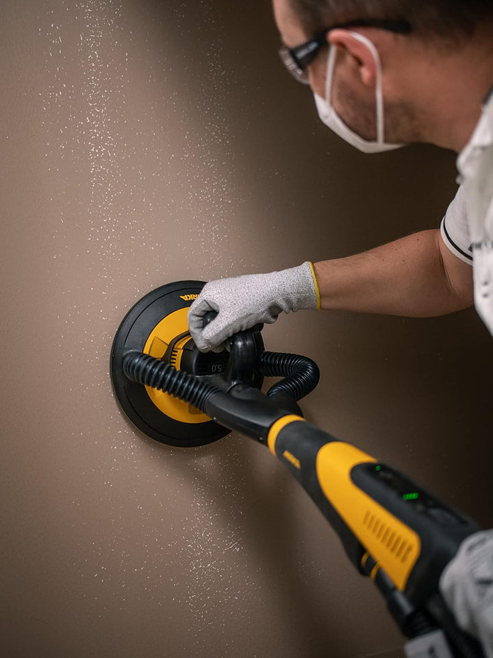 Mirka LEROS-S Exzenterschleifer, Wand- und Deckenschleifer mit 140° Schleifkopf-Flexibilität (Ø 225