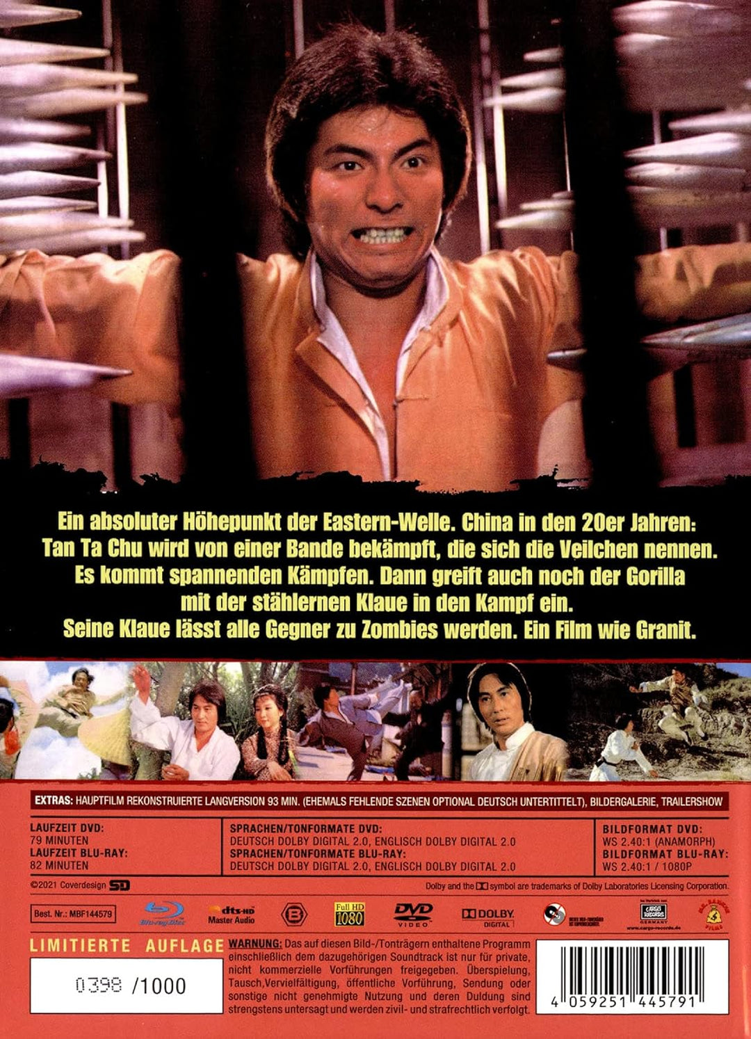 Kung Fu Zombie - Der Gorilla mit der stählernen Klaue [Blu-ray & DVD] [Limited Mediabook], Blu-ray