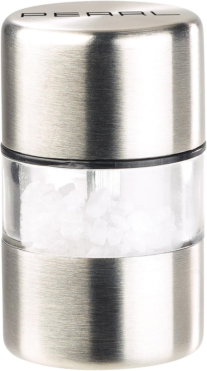 PEARL Camping Pfeffermühle: 6er-Set Mini-Salz-/Pfeffermühle, Edelstahl, Keramikmahlwerk, Ø 3 cm (Min