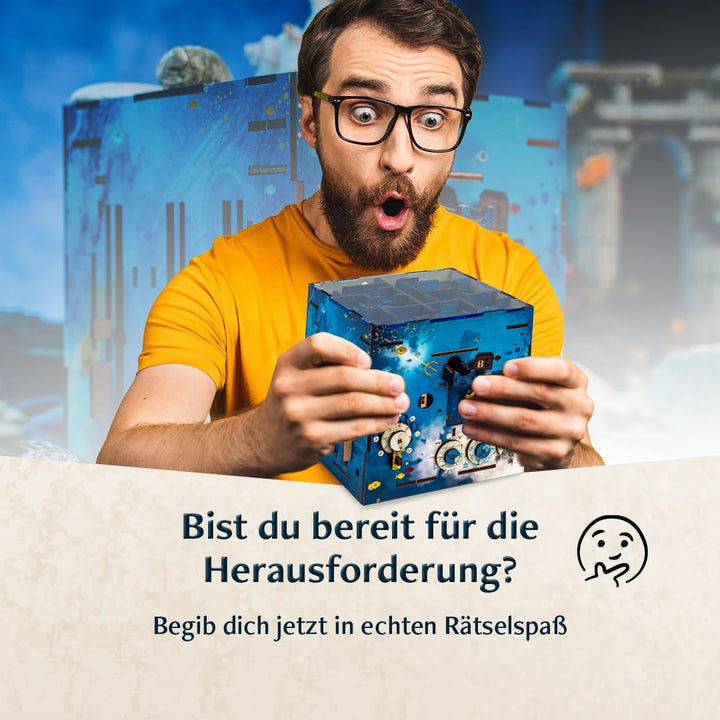 INSCAPE Atlantis Labyrinth - Cluebox - Rätselbox Holz - Puzzle Box - Escape Room Spiel Erwachsene un