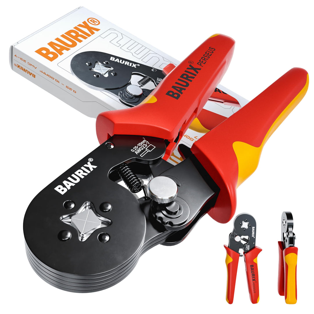 BAURIX® Crimpzange Aderendhülsen – Selbsteinstellende Aderendhülsenzange 0,25–10 mm² - Elektriker We