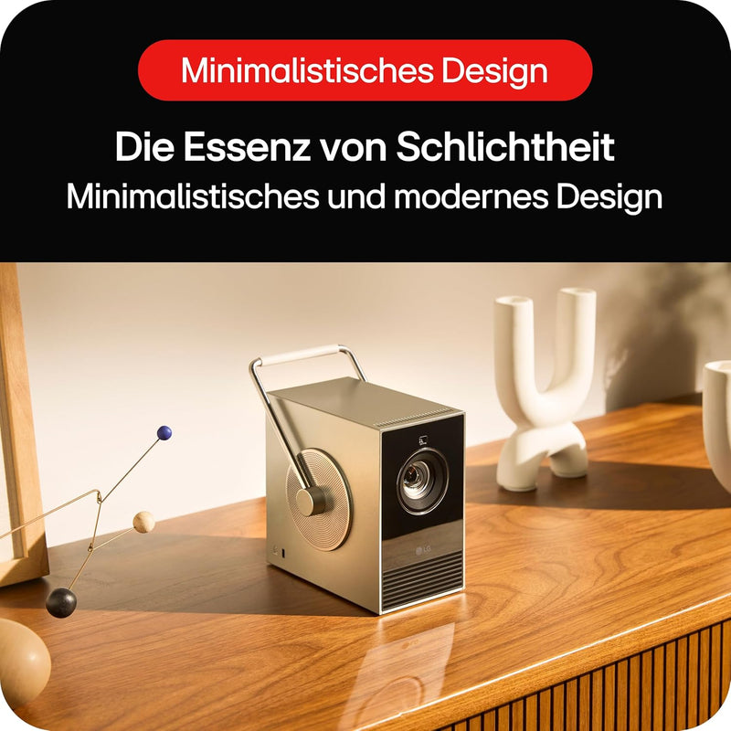 LG Electronics HU710PB CineBeam Q Laser Kompakter 4K UHD Projektor, bis 304,8 cm (120 Zoll), 500 Lum