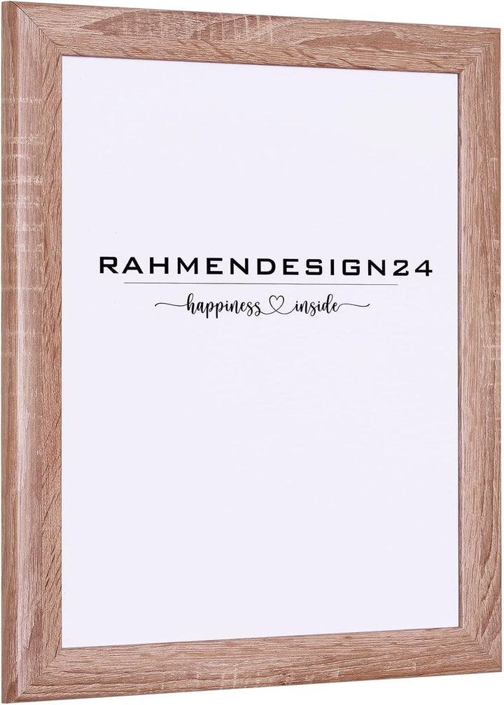 Rahmendesign24 Bilderrahmen Fiona 40x60 (POSTERFORMAT) Sonoma Eiche Fotorahmen, Wechselrahmen, Poste