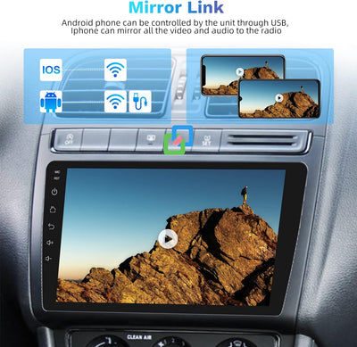 Autoradio 9 Zoll Android 32GB Navi Touchscreen Auto Stereo 2 Din mit Bluetooth GPS Navigation WiFi A