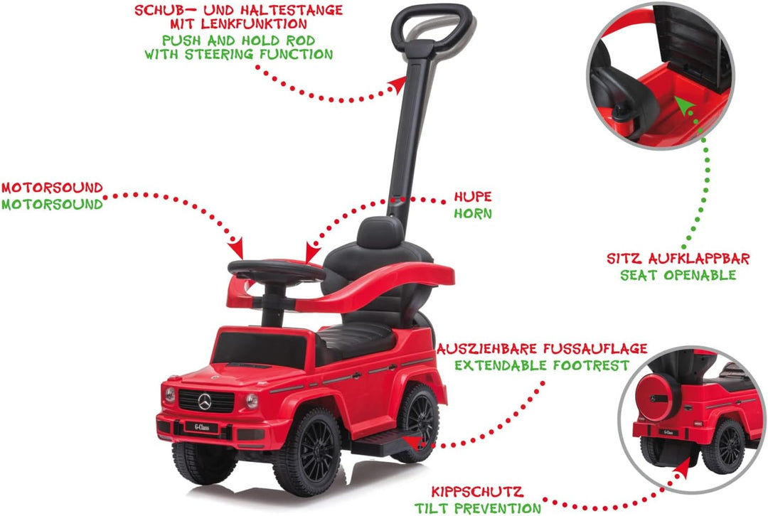 JAMARA 460626 Rutscher Mercedes-Benz G 350 d 3in1 – ab 6 Monate, Sitzhöhe 260 mm, Kippschutz, Schutz