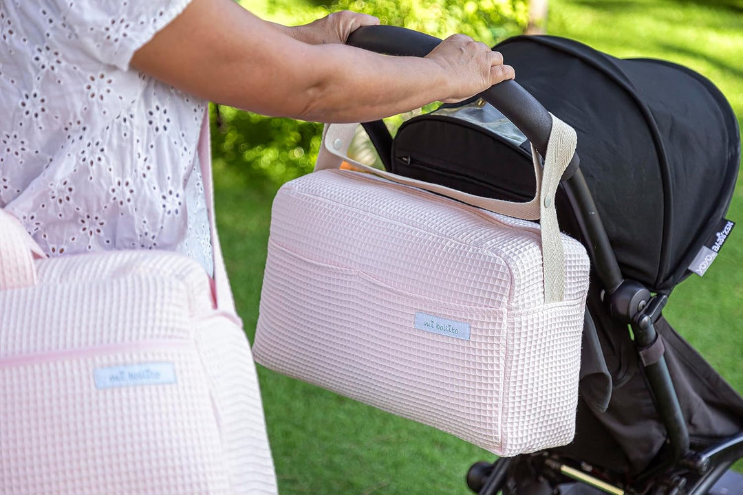 Kinderwagen-Tasche, praktisch, stilvoll und multifunktional, mit grossem Fassungsvermögen, (Hellrosa