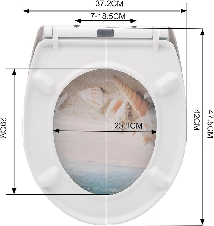 WOLTU Toilettendeckel mit Absenkautomatik Klodeckel WC Sitz Softclose Klobrille mit Quick Release Fu