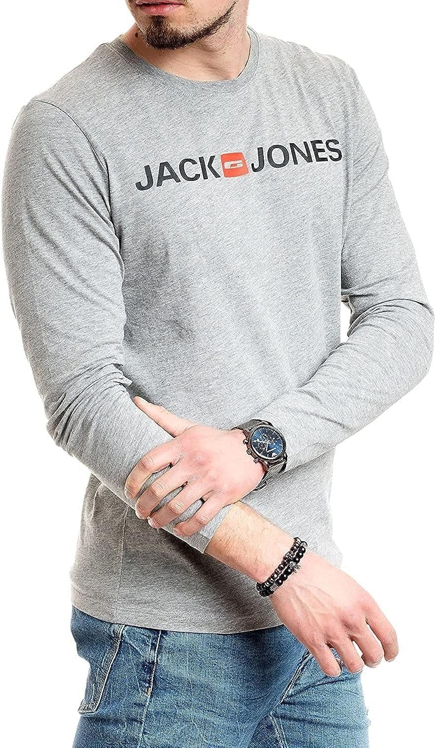 Jack & Jones Herren Langarmshirt aus Baumwolle – Longsleeve Männer – T-Shirt mit Langen Ärmeln aus B