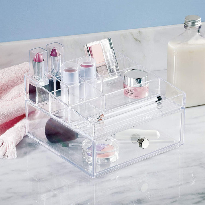 iDesign 37360EU Clarity Kosmetik-Organizer mit Schublade, durchsichtig, Kosmetik-Organizer mit Schub