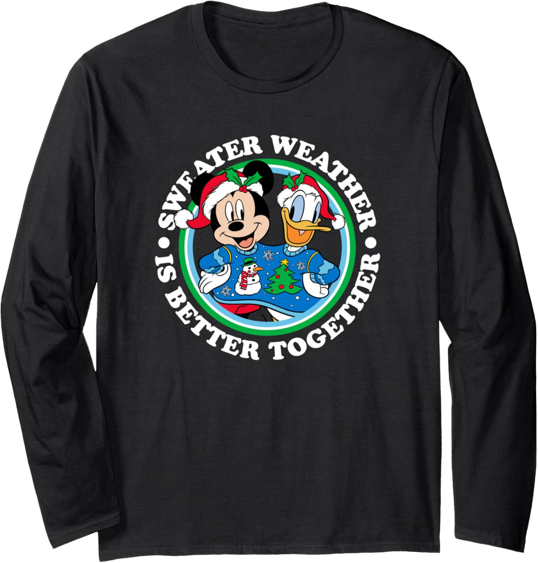 Disney Mickey and Donald Sweater Weather Holiday Langarmshirt