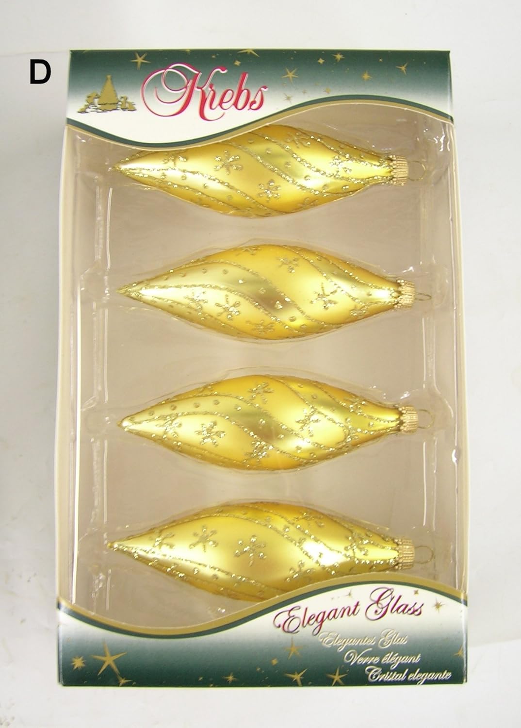 Krebs Glas Lauscha Weihnachtsdekoration/Christbaumschmuck aus Glas - 4er Boxset je 4 Weihnachtsbauma