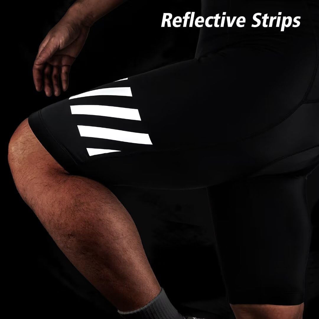 ROTTO Radlerhose Herren Fahrradhose Kurz Radhose Gepolstert Gemütlich stossfeste, 01 Schwarz(mit Str
