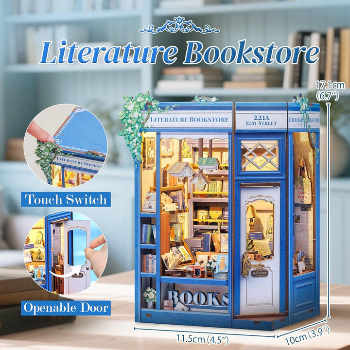 CUTEBEE DIY Book Nook - DIY Puppenhaus Häuser, Miniatur Haus Selber Bauen mit LED-Beleuchtung | Krea