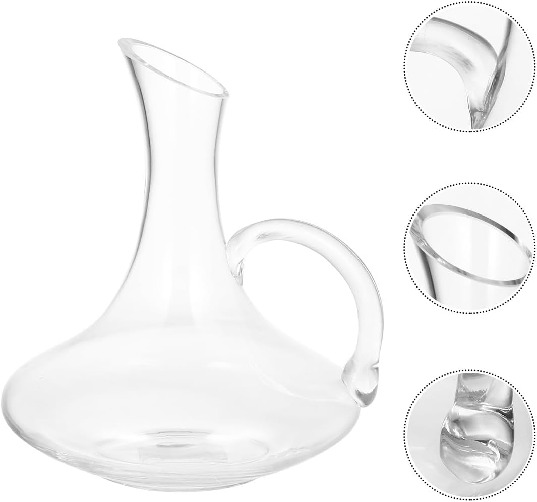 MAGICLULU Weindekanter aus Glas mit Griff Klarer Rotweinspender zur Aromaverstärkung als Geschenk zu