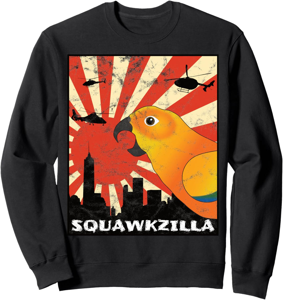 Squawk Zilla Sun Conure Papagei Squawking Kawaii Sweatshirt