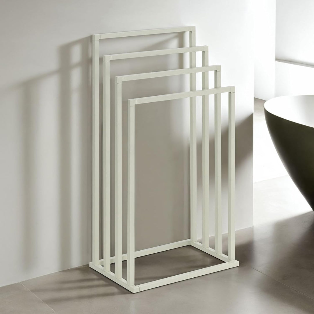 IDIMEX Handtuchhalter Senza freistehend, beige – moderner Handtuchständer mit 4 Stangen, Metallgeste