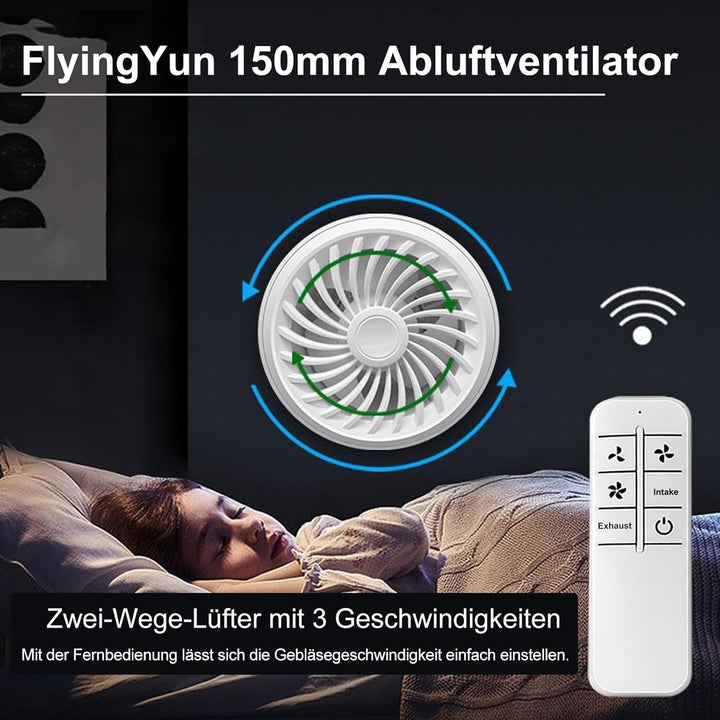 150mm Abluftventilator 240m³/h 5W, Zwei-Wege-Umkehrventilator mit 3 Geschwindigkeiten einstellbar, R