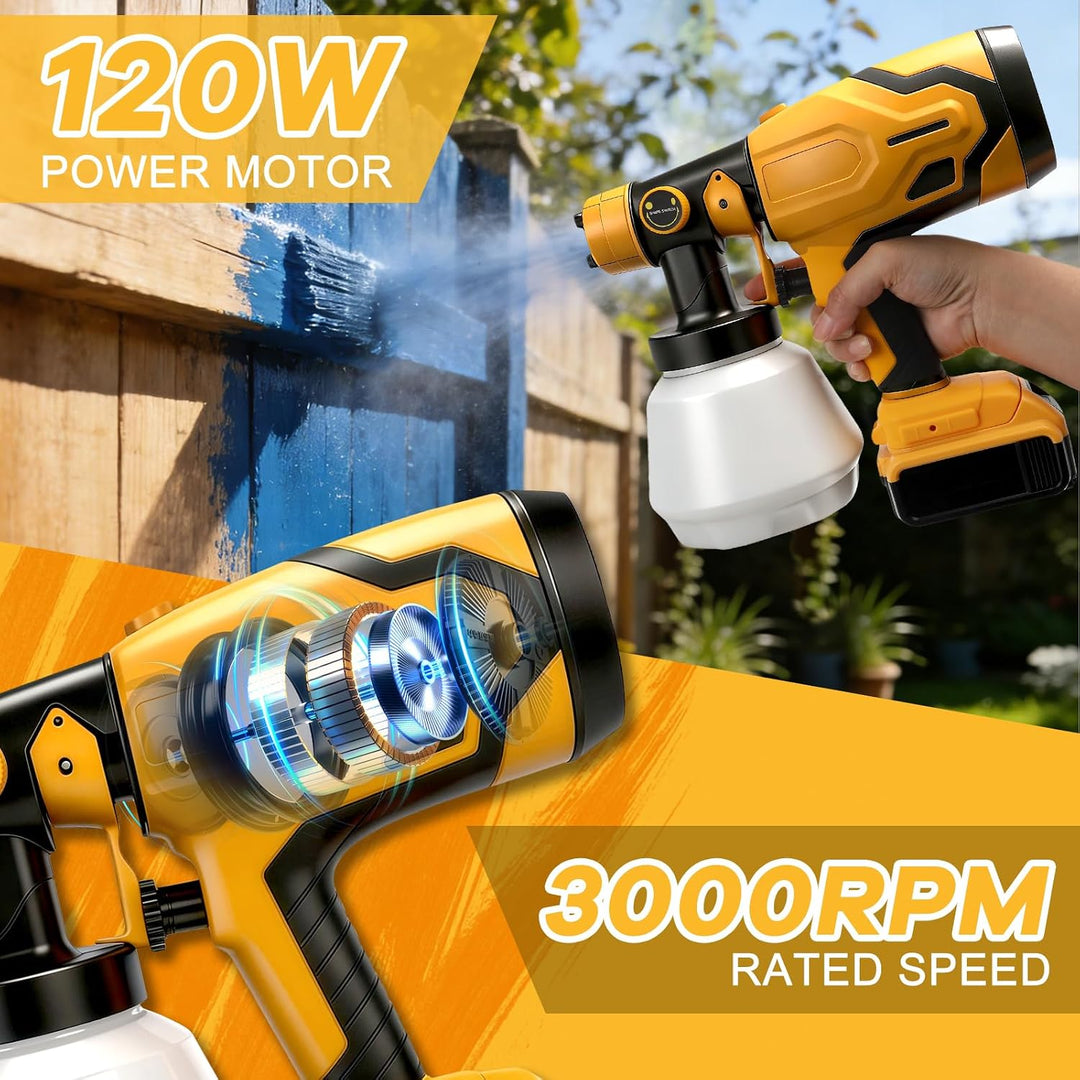 Akku Farbsprühsystem für Dewalt 20V Akkus, Mit 4 Düsen DW Gelb, DW Gelb