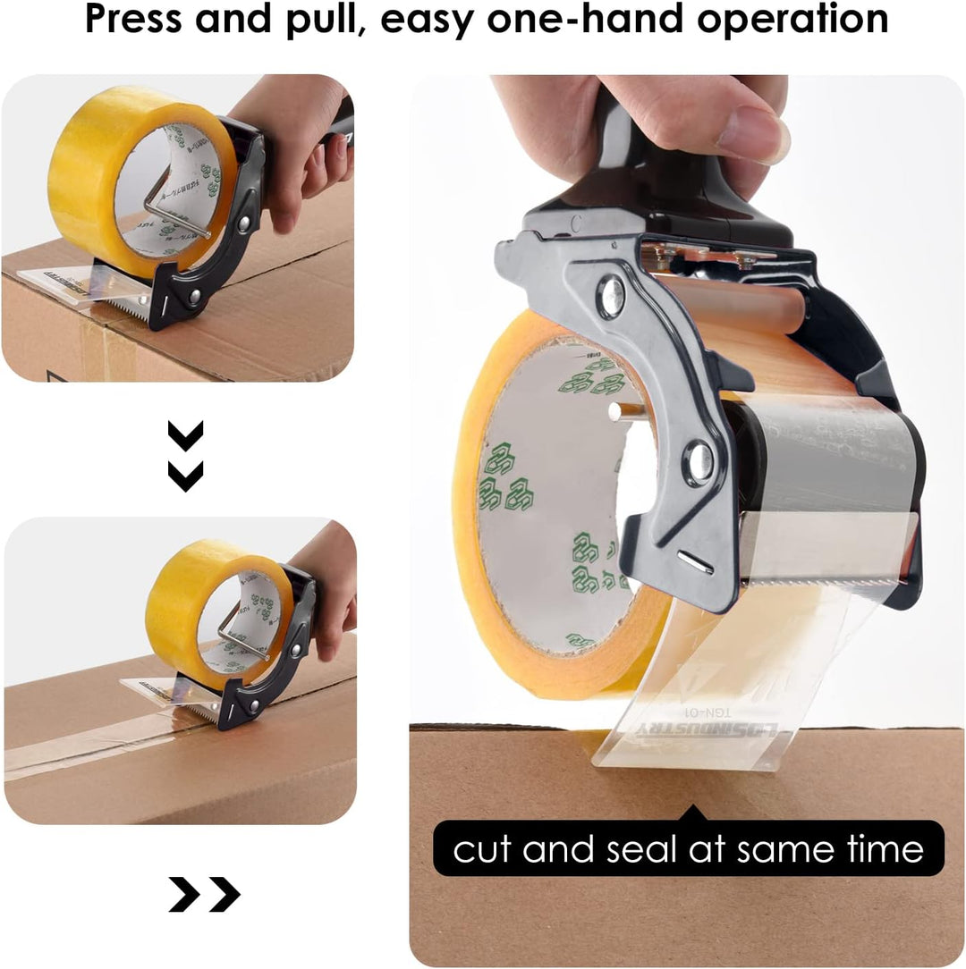 2 Stück Rapid-Ersatz-Packbandabroller mit extra Klinge, 50 mm, leicht, ergonomisch, industriell, str