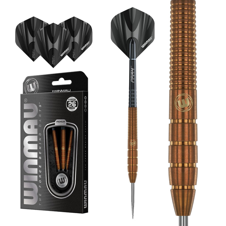 WINMAU Darren Herewini 24 Gramm Profi Wolfram Softip Dartpfeile Set mit Flights und Schäfte