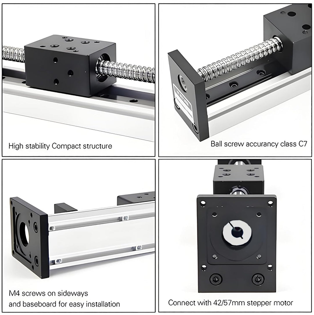 RATTMMOTOR 100mm Verfahrweg Länge Linear Schienenführung CNC Linearschlitten Tisch Lineartischantrie