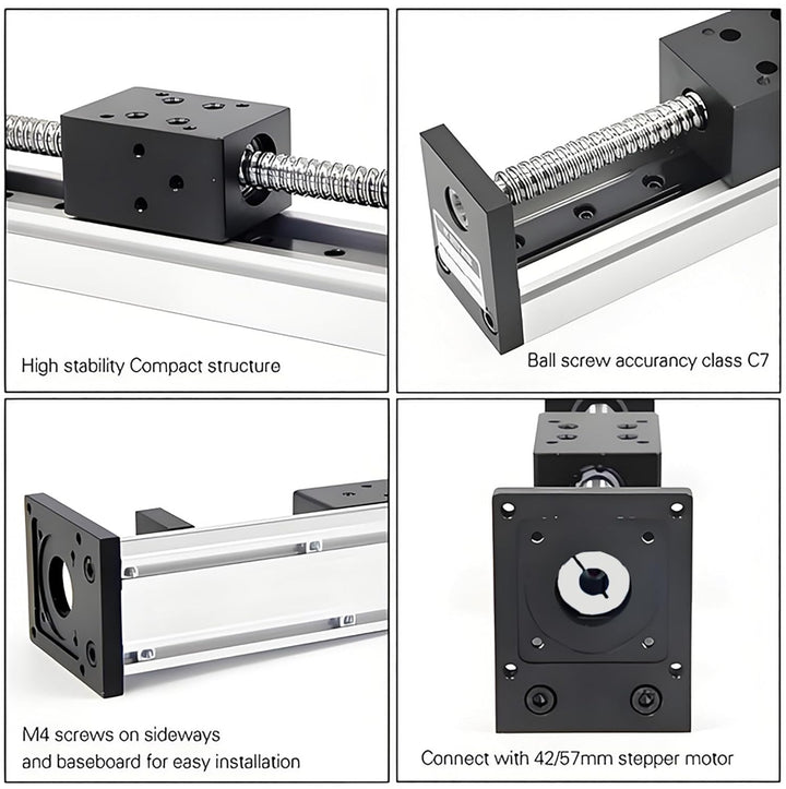 RATTMMOTOR 100mm Verfahrweg Länge Linear Schienenführung CNC Linearschlitten Tisch Lineartischantrie