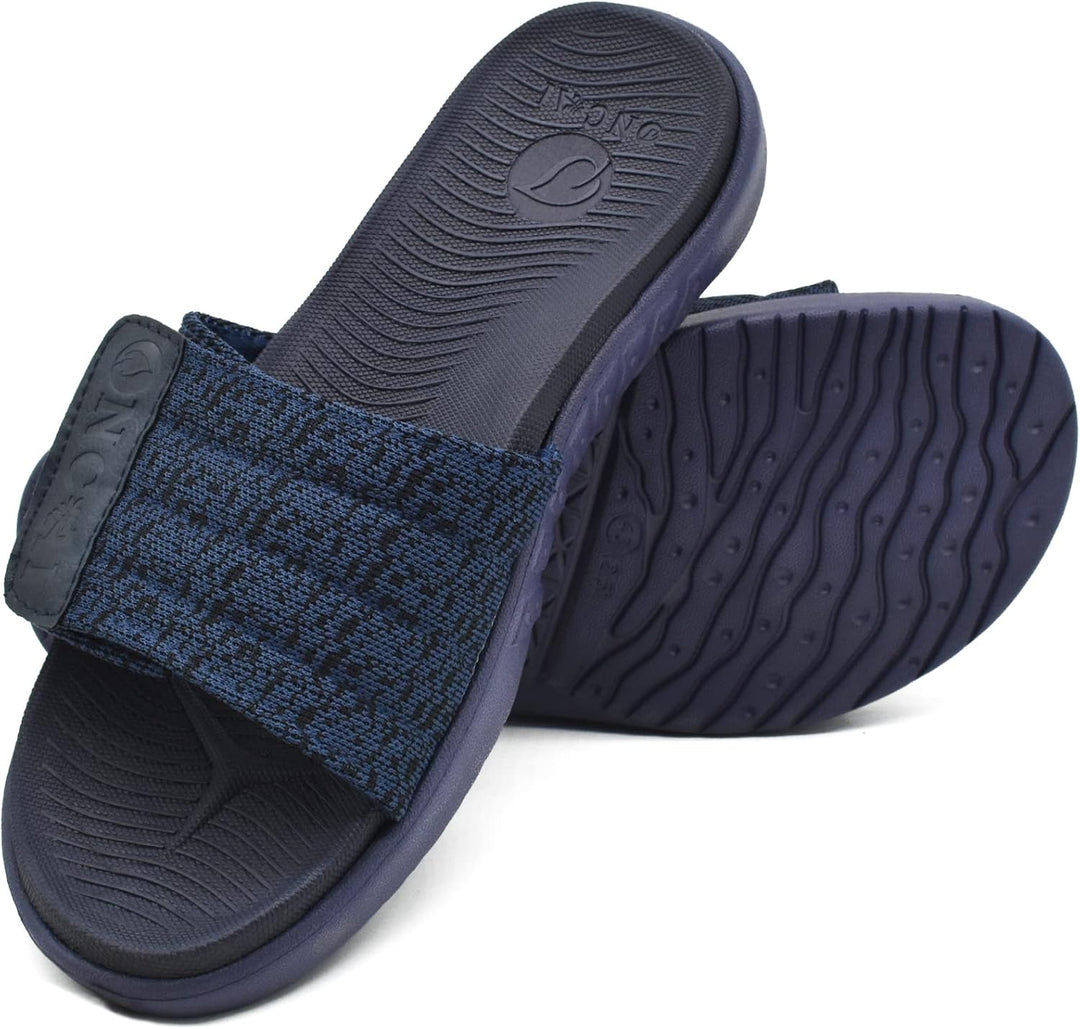 ONCAI Dusch Badelatschen Herren mit Klettverschluss Offener Zeh Sports Badesandalen Sommer Freizeit