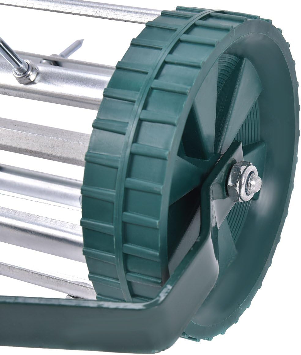 GOPLUS Rollender Rasenlüfter, Gerätekopf, Rasenrolle, Rasenbelüfter mit 43 cm Arbeitsbreite, ideales