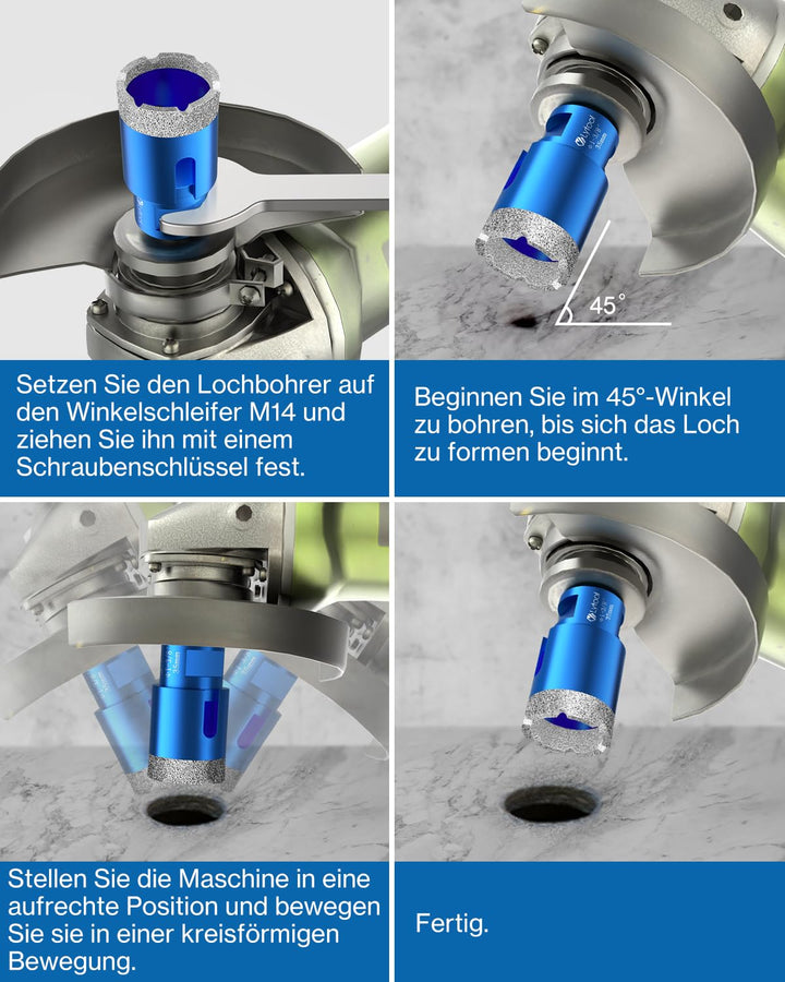 Diamant Fliesenbohrer 35 mm, Lytool Diamantbohrer Lochsäge für M14 Winkelschleifer zum Bohren von Fl