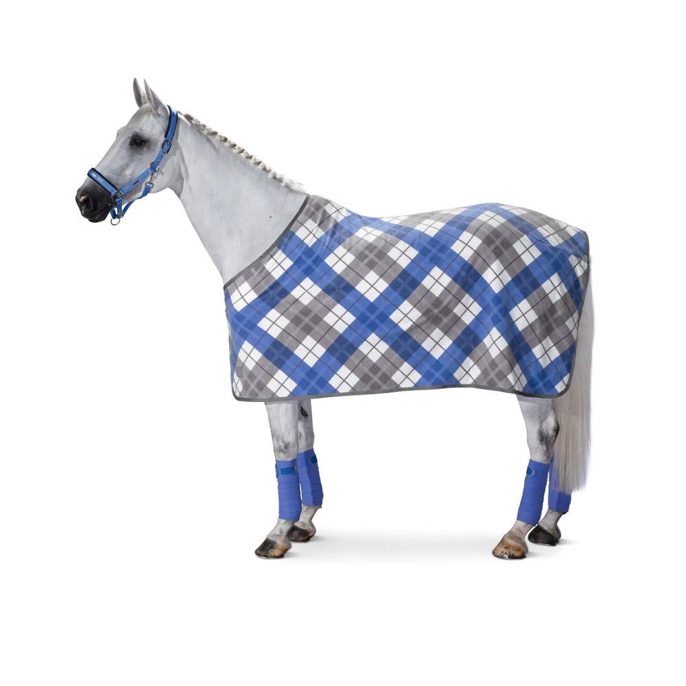 Eskadron Abschwitzdecke Fleece Checked in atlanticblue/Marshmellow/Silver-Pearl, Grösse (cm):S (125c