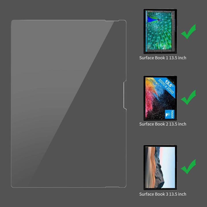 MEGOO [2 Stück] Surface Book 3/2/1 Displayschutzfolie, gehärtetes Glas/einfache Installation/blasenf