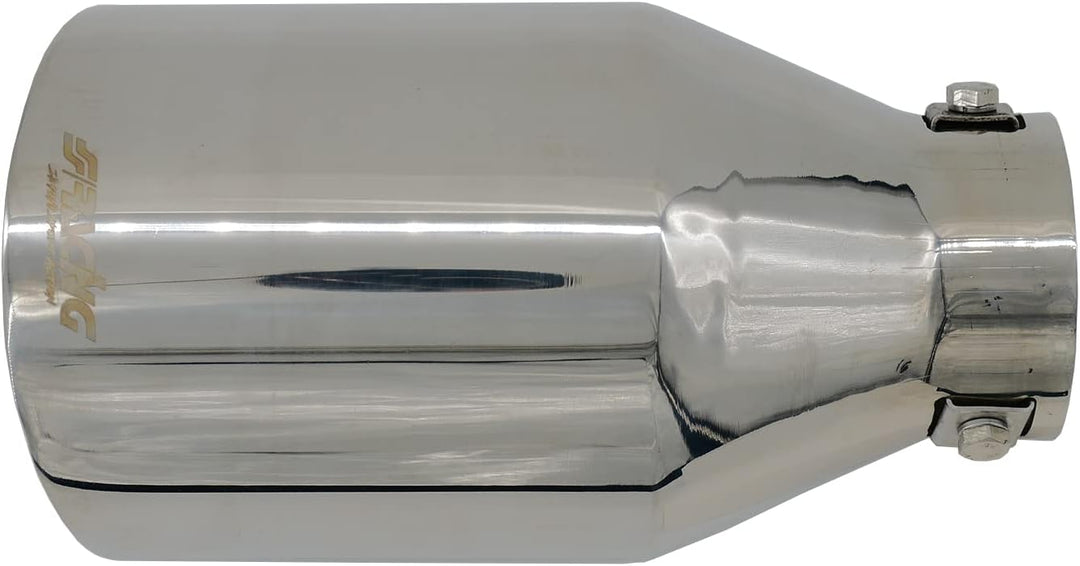 Simoni Racing Auspuffzierstück Rund/Schräg Edelstahl - Ø114xL210mm - Anschluss ->60mm