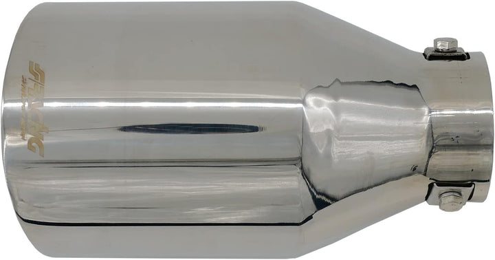 Simoni Racing Auspuffzierstück Rund/Schräg Edelstahl - Ø114xL210mm - Anschluss ->60mm