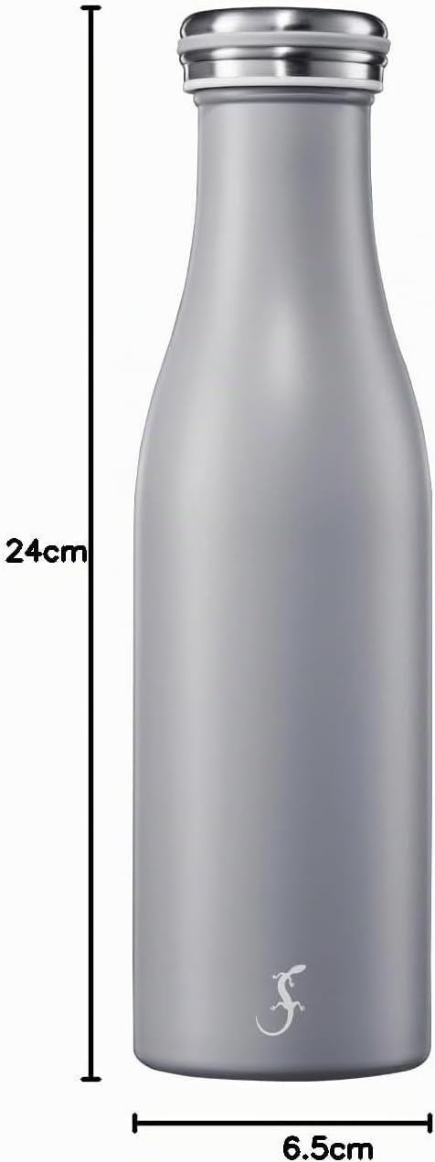 LURCH Edelstahl-Isolierflasche 0,5 l in Jura grey - Perfekt für jede Aktivität, Jura Grey