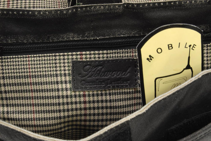 Ashwood -Leder - Umhängetasche/Schultertaschen/Arbeitstasche CAMDEN Schwarz, Schwarz