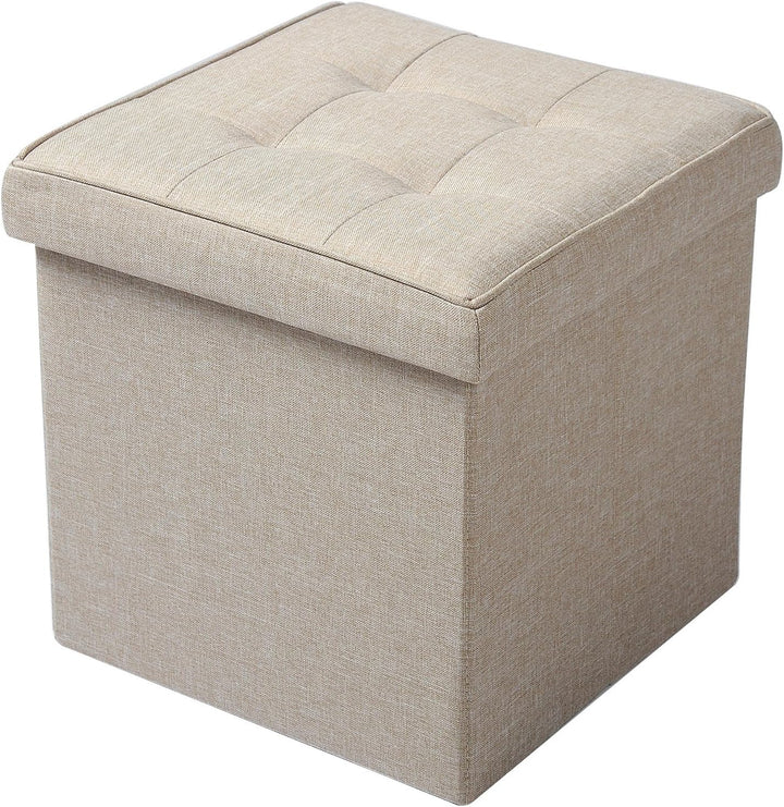 WOLTU 2er Set Sitzhocker mit Stauraum Sitzwürfel Sitzbank Faltbar Truhen Aufbewahrungsbox, Deckel Ab