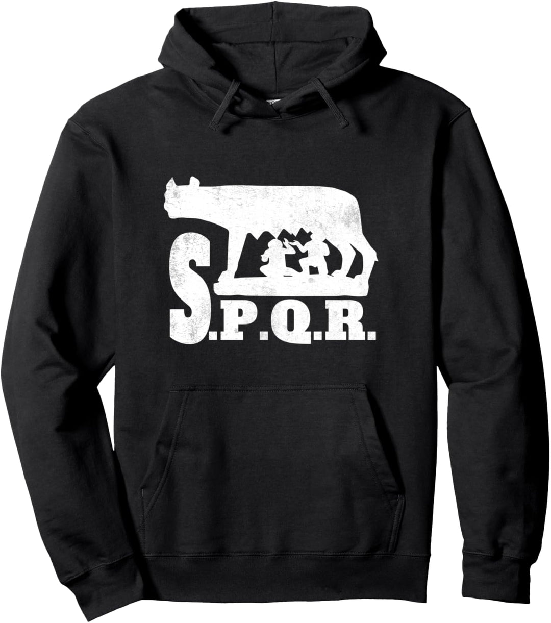 SPQR Roman Rom Remus And Romulus Roma S.P.Q.R. Pullover Hoodie