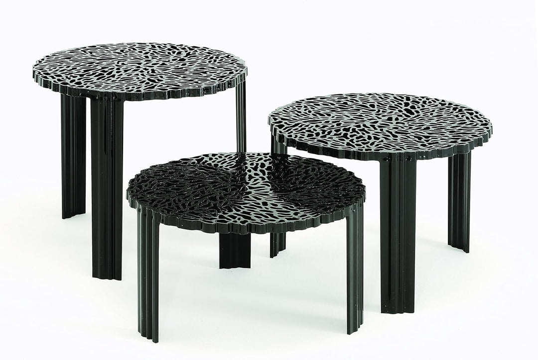 Kartell 08500NE T-Table Möbel, schwarz, 50 x 50 x 28 cm H. 28 cm Nero, H. 28 cm Nero