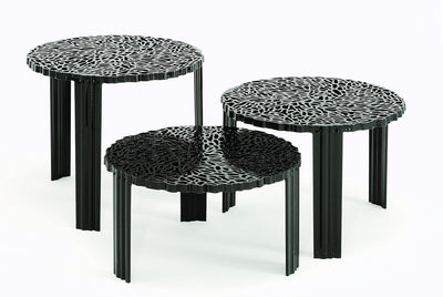 Kartell 08500NE T-Table Möbel, schwarz, 50 x 50 x 28 cm H. 28 cm Nero, H. 28 cm Nero