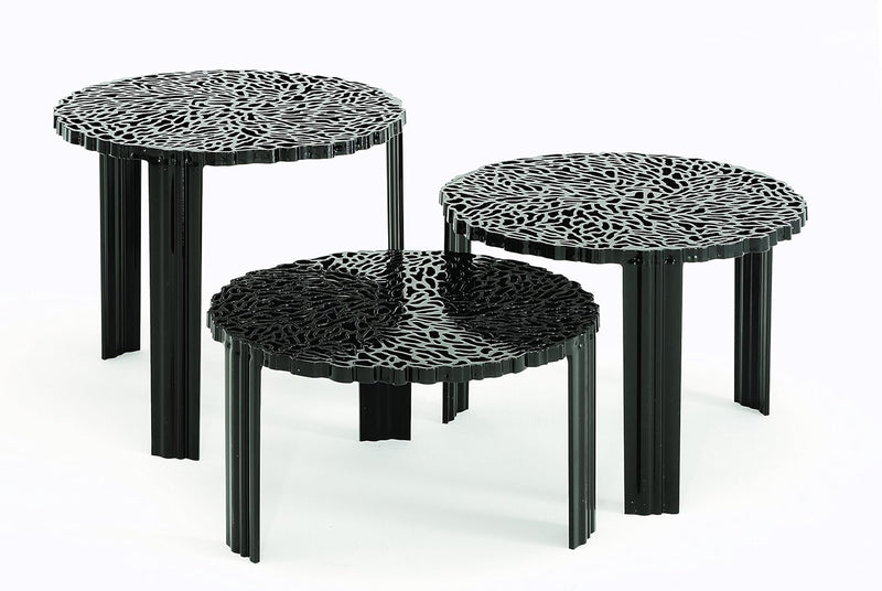 Kartell 08500NE T-Table Möbel, schwarz, 50 x 50 x 28 cm H. 28 cm Nero, H. 28 cm Nero