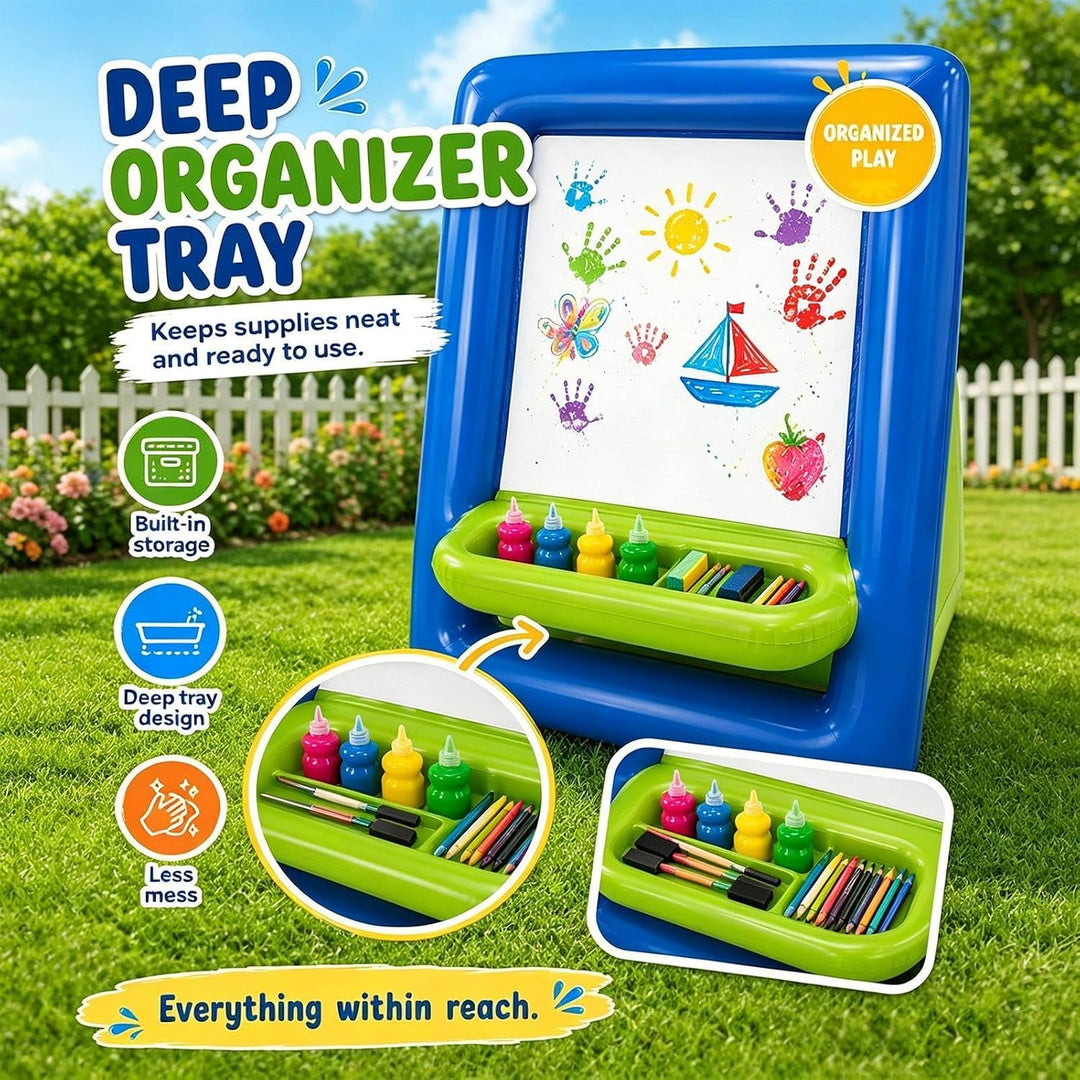 Inflatable Washable PVC Art Easel | Washable Reusable PVC Creative Coloring | Paint Station Drawing