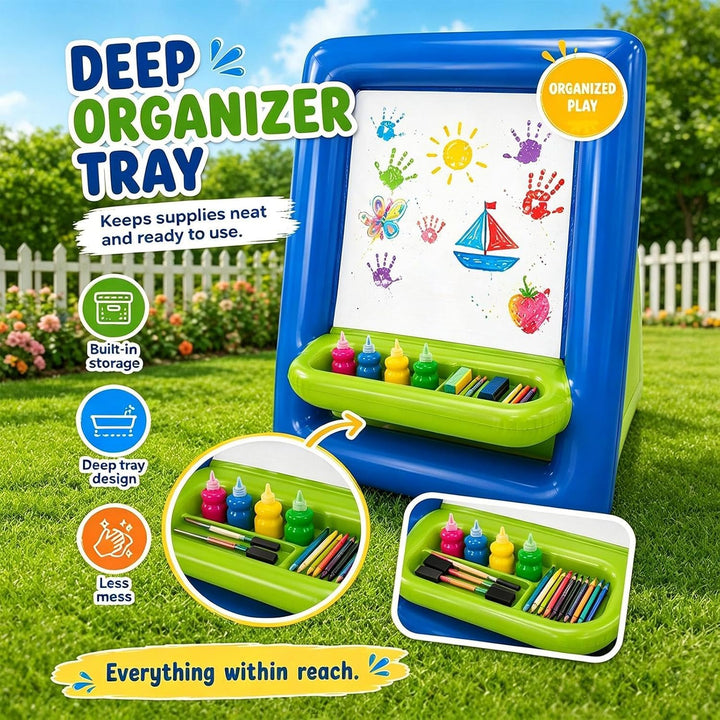 Inflatable Washable PVC Art Easel | Washable Reusable PVC Creative Coloring | Paint Station Drawing