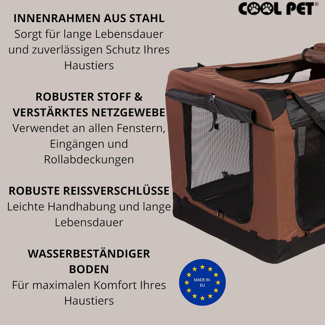Transportbox 91 * 64 * 64cm 2XL, Hundetransportbox, Faltbare Hundetasche, Autobox, Box für Hund und