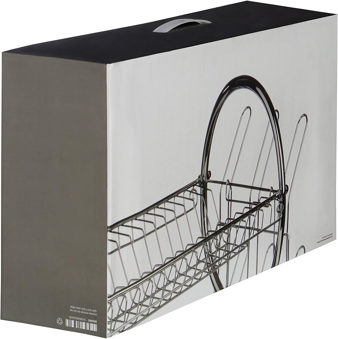 Premier Housewares 509585 2 Tier Dish Drainer, Chrom, 56 x 25 x 39 cm Schwarz, Schwarz