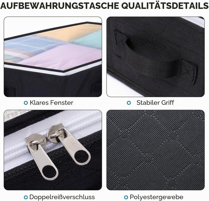 Boic 4 Stück Faltbarer Unterbettkommoden, 90L Unterbett Aufbewahrungsbox Aufbewahrungsbox Mit Deckel