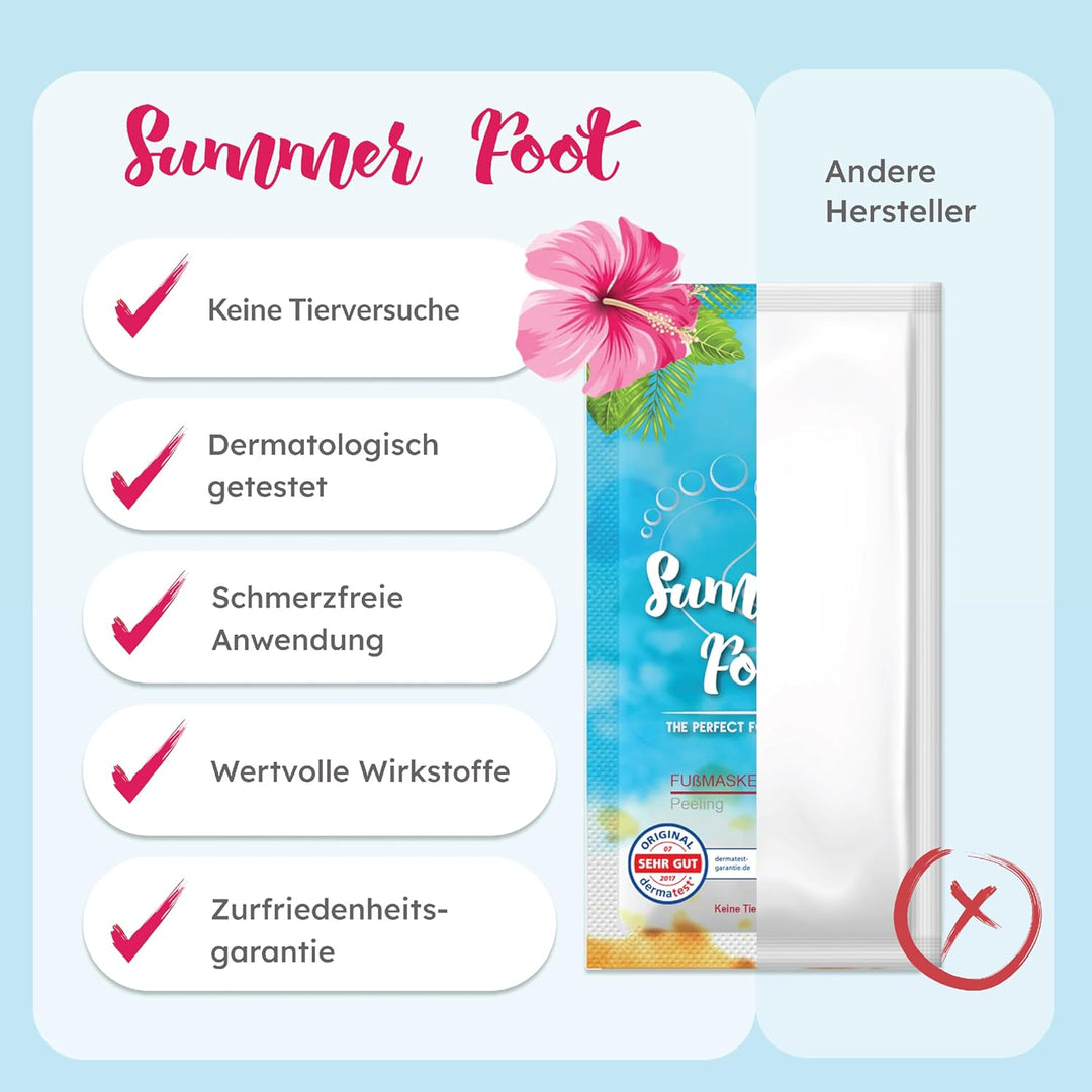 Summer Foot Premium Hornhaut-Entferner - Hornhaut Fussmaske für weiche Füsse - Anti Hornhaut-Socken