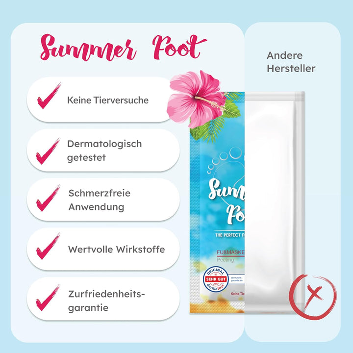 Summer Foot Premium Hornhaut-Entferner - Hornhaut Fussmaske für weiche Füsse - Anti Hornhaut-Socken