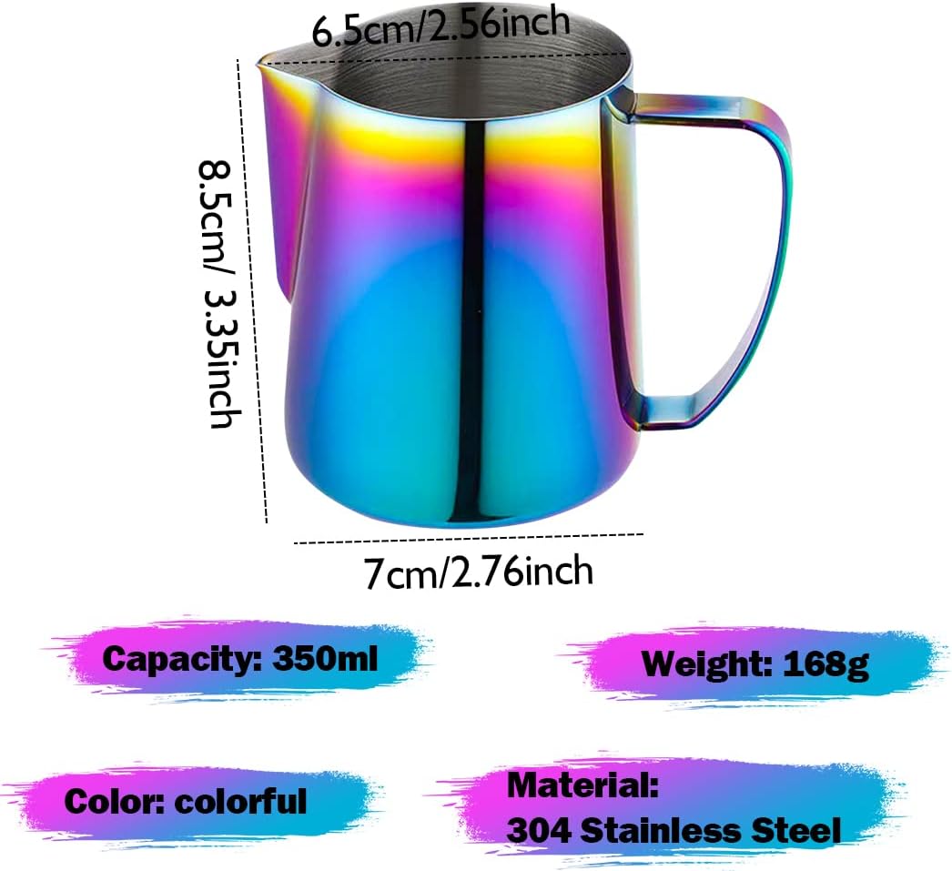 Rolin Roly Milchkännchen mit Skala Milk Pitcher 350ml/12oz Milch Pitcher Rostfreiem Edelstahl Milcha